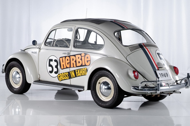 Herbie 'The Love Bug' on display at the Volkswagen Museum.