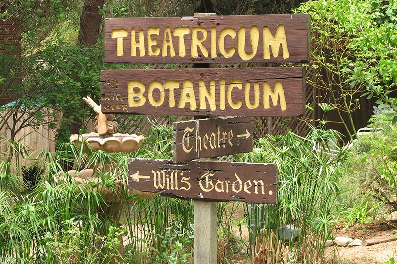 Sign for Will Geer's Theatricum Botanicum outdoor theatre