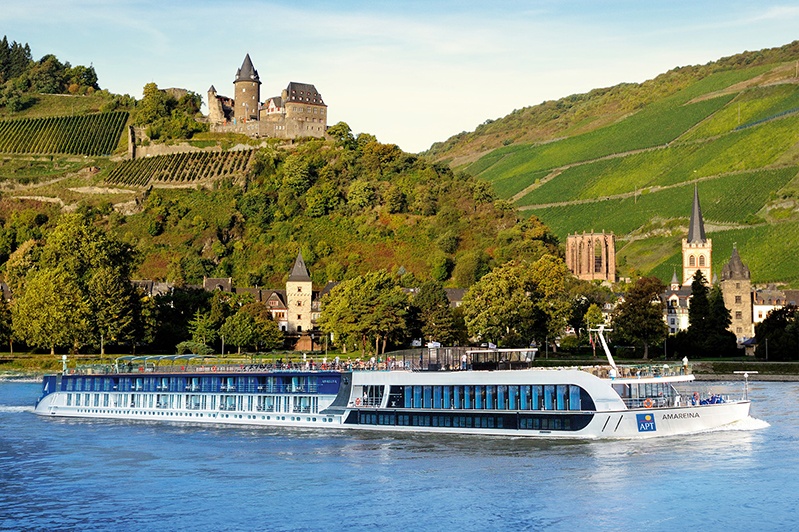 APT AmaReina river cruise ship on the Rhine River.