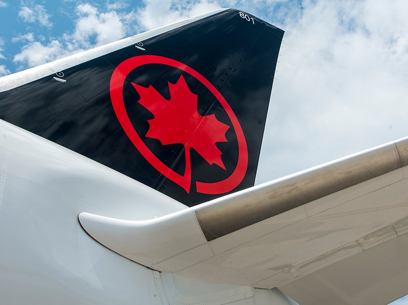Tail of Air Canada B787-8 aircraft
