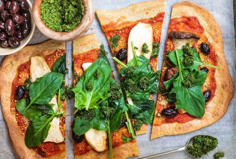 Image of vegan pizza from Barcelona, Spain