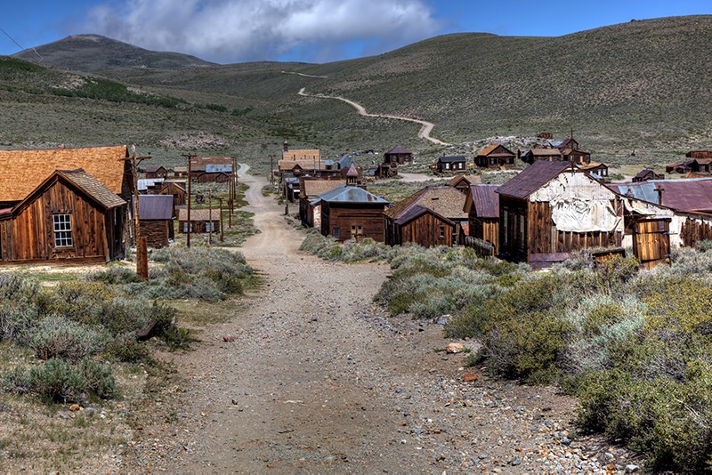 The abandoned ghost town of Bodie in California