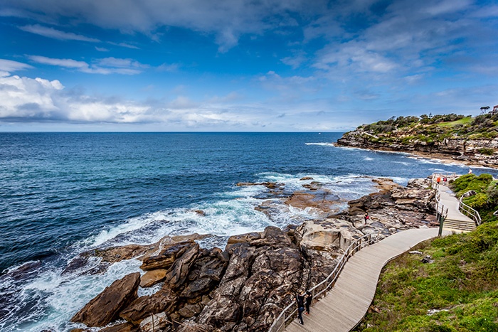 Looking south on Bondi to Bronte Coastal walk - Sydney spots to inspire creativity