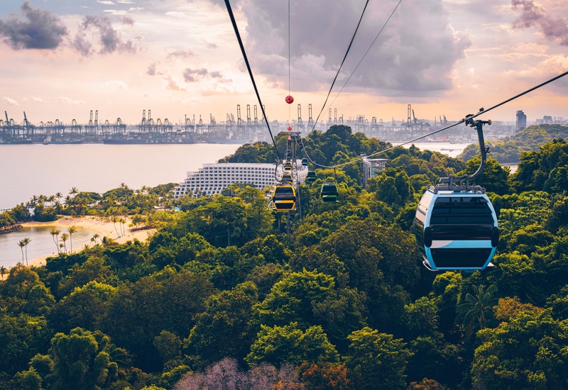 Singapore Cableway to Sentosa Island.