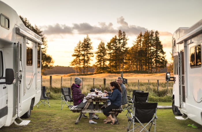 camping hacks dinner at dusk