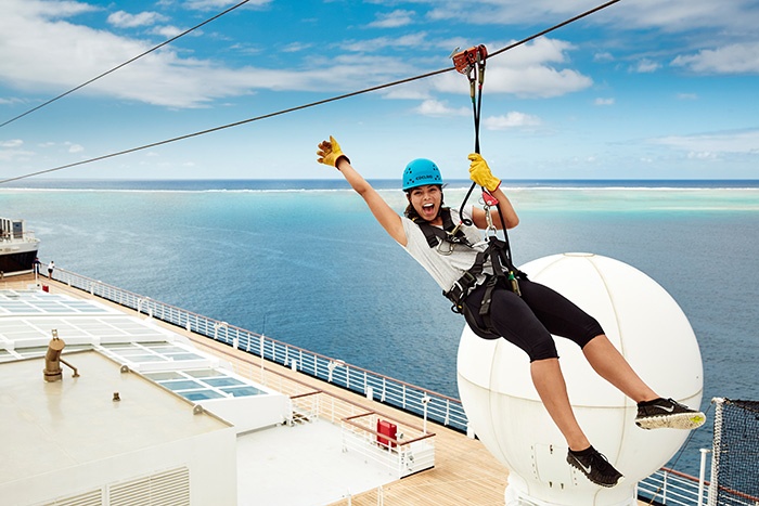The Edge Zipline onboard Carnival. Image: Carnival Cruises