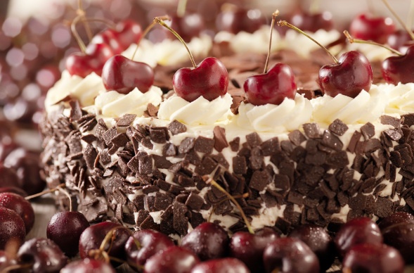  Black forest cake with cherries on top