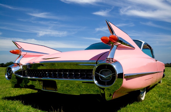  Pink old school sports car