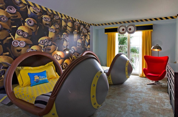 Minion-themed suite at the Loews Portofino Bay Hotel in Orlando