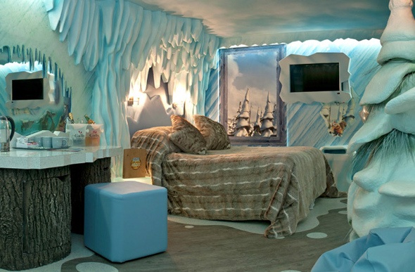 Ice Age-inspired suite at the Alton Towers Resort in Staffordshire