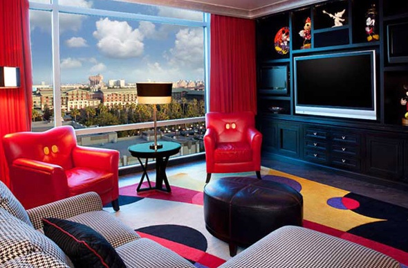 Mickey Mouse-themed suite at the Disneyland Hotel in California