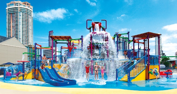  a water playground for kids on the Golden Coast paradise resort