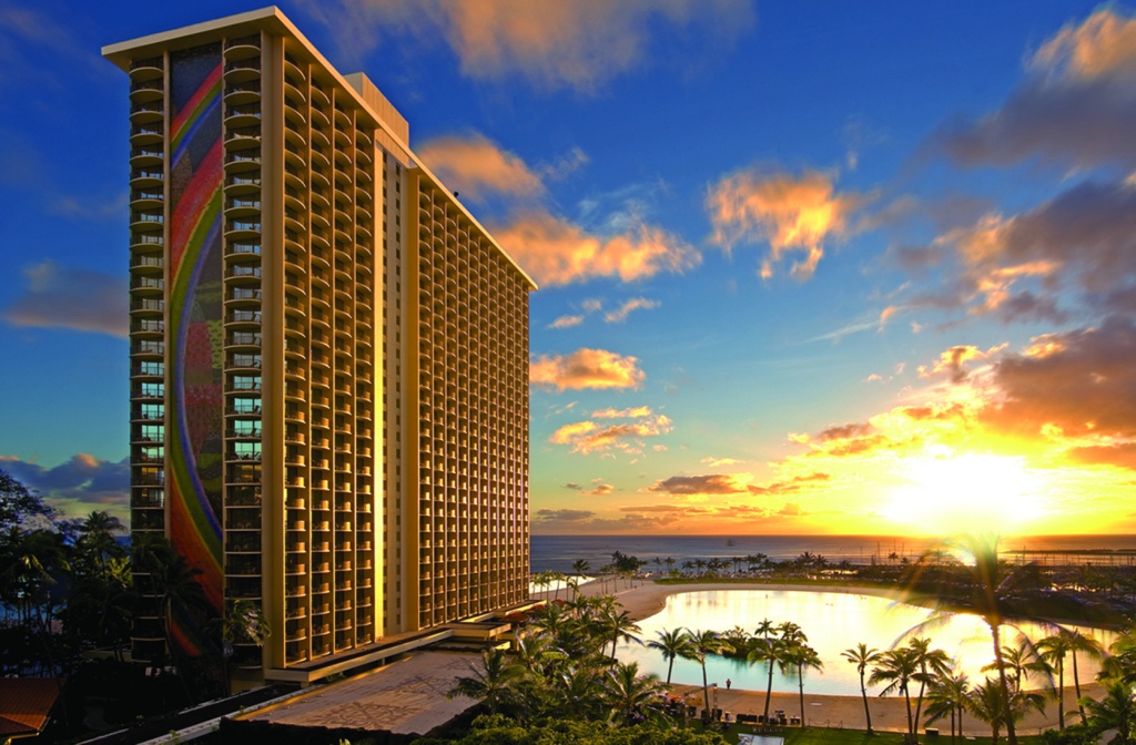 Classy hotel with sunset view