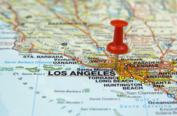  Map of LA with pin