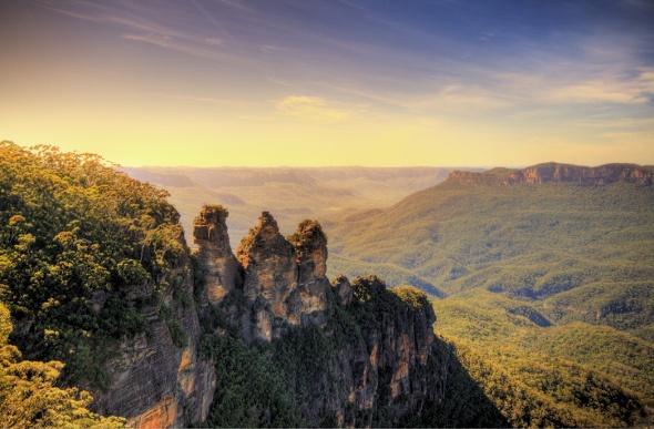 View of the Three Sisters on a sunny day