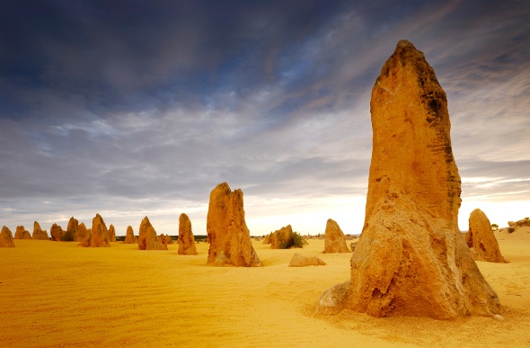 The Pinnacles rise from the desert sands along Western Australia's Indian Ocean Drive.