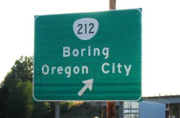 green Boring oregon city signage