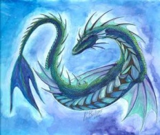  an illustration of the blue water dragon known as the brosno dragon