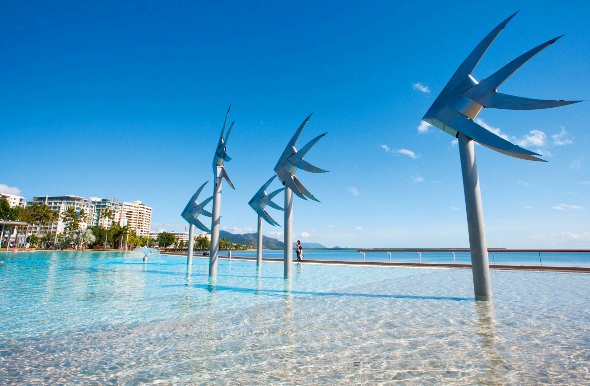 Crystal clear water at the Cairns Esplanade Lagoon