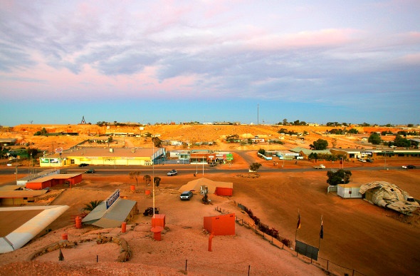 The opal-mining town of Coober Pedy sprawls across the South Australian Outback.