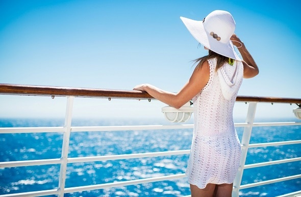  woman admiring the ocean view from a cruise 