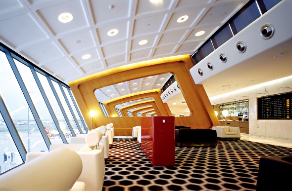 Luxurious airport lounge for first class passengers
