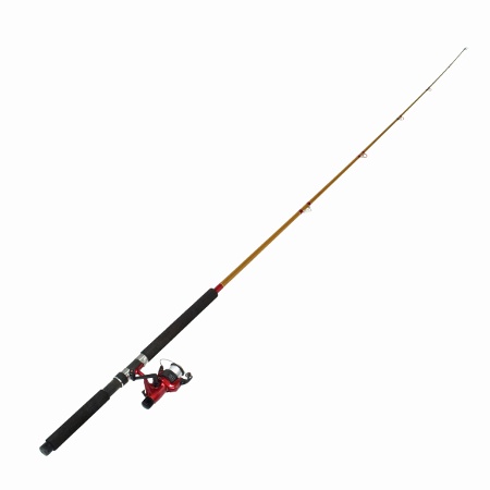 Red and black fishing rod 