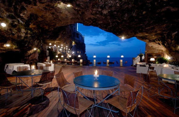 Having dinner inside a huge cave and the view of the ocean, Visit Grotta Palazzese, Italy