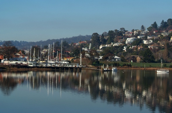 Launceston harbour with boats