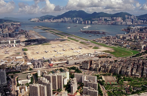  Aerial view of the Hong Kong airport 