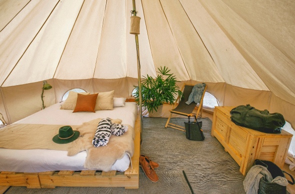 A luxuriously furnished tent