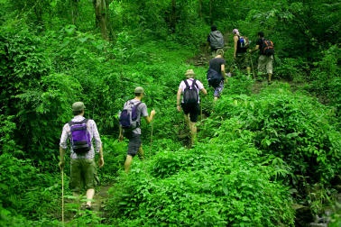  Group of Hikers going up the Kokoda Track in Papua New Guinea