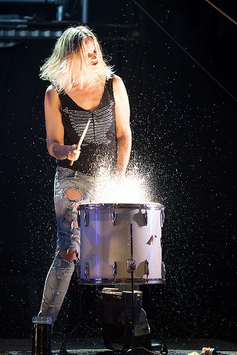  Lady playing the drums 
