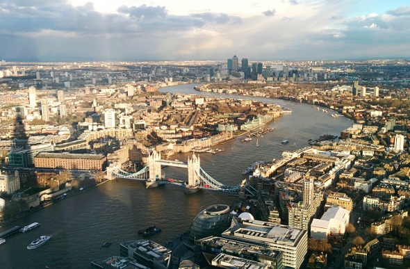 The view from the Shard across London. Picture: Getty Images