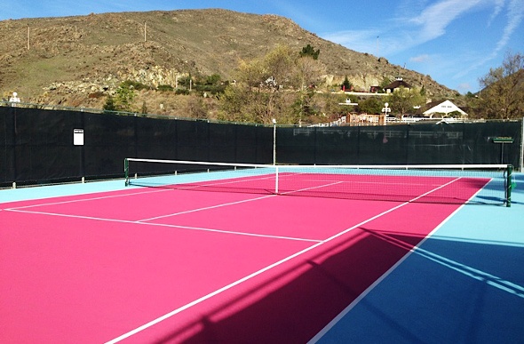  a red tennis court