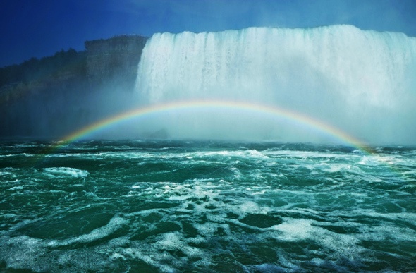 Rainbow formation spotted in front of Niagara Falls