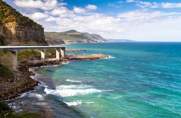 View from the famous Sea Cliff Bridge in Australia