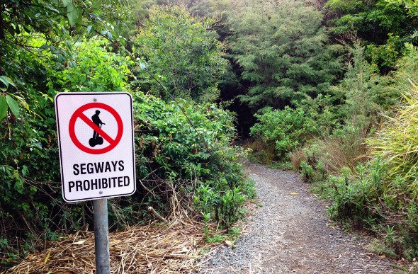  Segway's prohibited sign at the beginning of rainforest track 