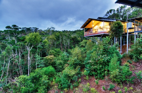 O'Reillys rainforest villa at dusk