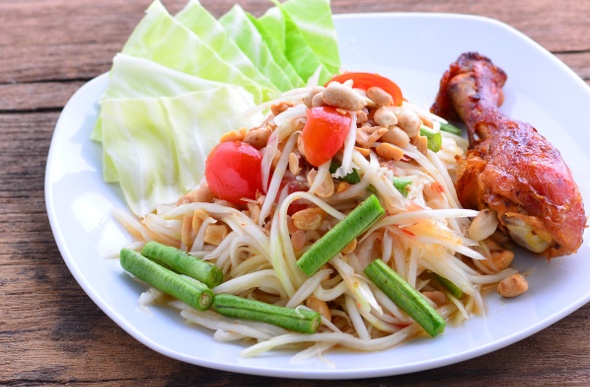 Enjoy healthy and mouth watering Thailand Papaya Salad