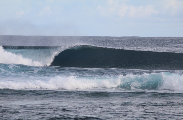 A perfect curling wave in Samoa