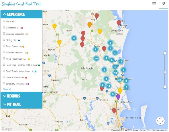  Map of Sunshine Coast Food Trail