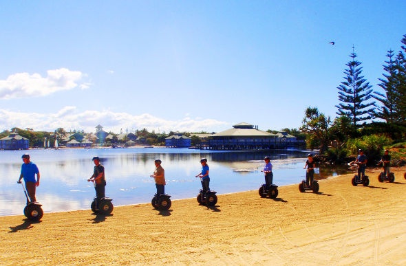 Group of people on a segway tour at Novotel Twin Waters