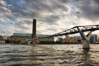  futuristic bridge over a river
