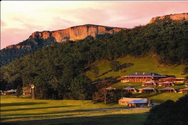  a view of the Wolgan Valley Resort from a far