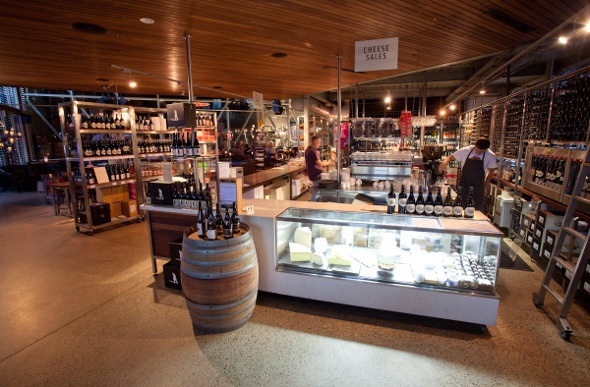 Inside the cheese and wine store 