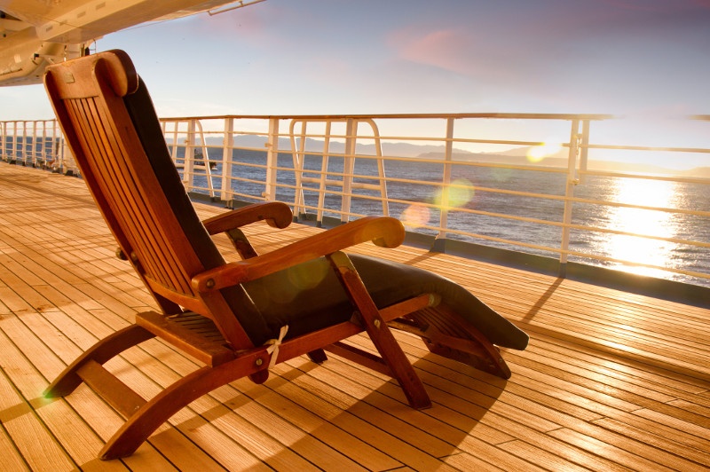 The deck of a cruise ship.