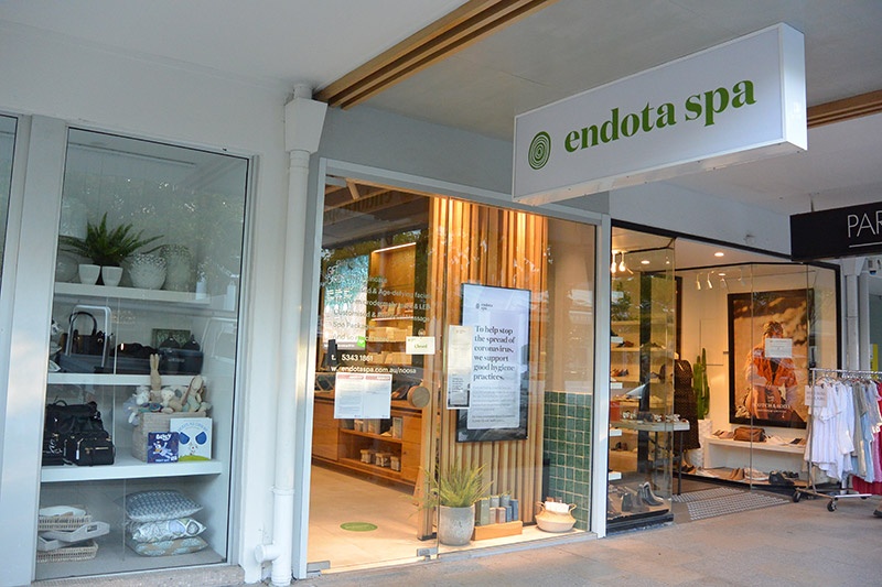 Entrance of Endota spa and other boutique shops 