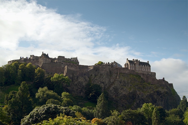 A view up to Edinburgh Castle.