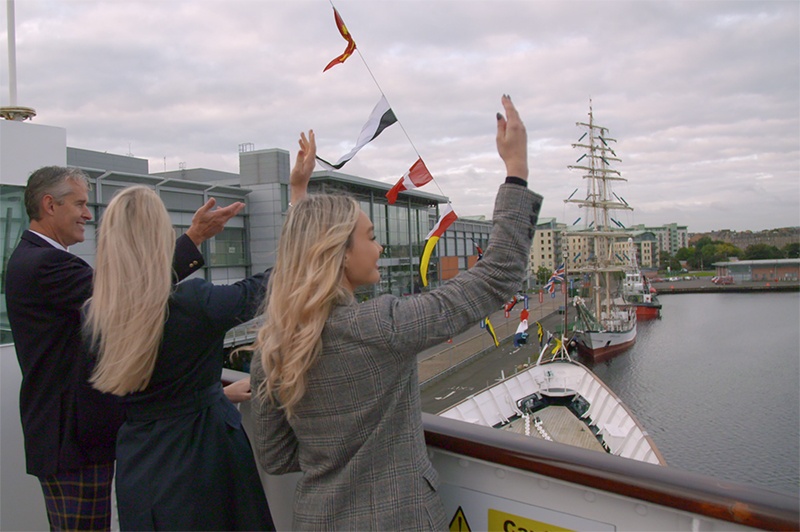 People standing on Royal Yacht Britannia